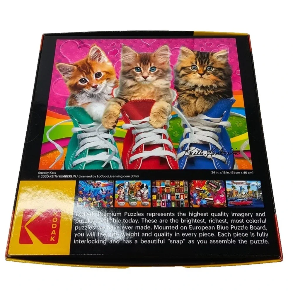 Sealed Kodak CraZArt Premium Puzzle kittens in sneakers‎ 350 pieces for ages 9+